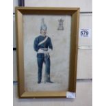 MILITARY WATERCOLOUR BY E.A. CAMPBELL, HAMPSHIRE CARIBINIERS SIGNED & DATED 1911
