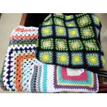 QUANTITY OF HAND CROCHET WOOL BLANKETS