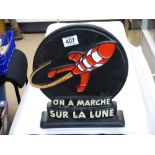 TINTIN ADVERTISING DISPLAY "ON A MARCHE SUR LA LUNE"
