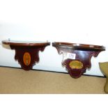 PAIR OF SMALL MATCHING WALL BRACKETS WITH INLAY