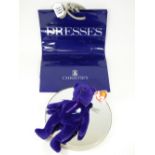 PRINCESS DIANA TY BEANIE BABY 1997 + CHRISTIES BAG FROM PRINCESS DIANA "DRESSES" AUCTION