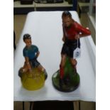 2 X FRENCH CHALK FOOTBALL PLAYER FIGURES 31 & 24 CMS