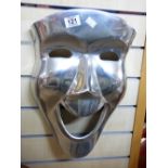 WALL MOUNTED METAL FACE MASK "COMEDY"