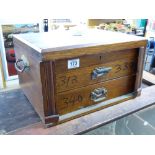 2 DRAWER WELLINGTON STYLE CHEST / COLLECTORS CABINET