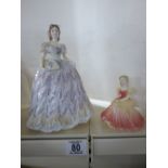 COALPORT FIGURE OF DEBUTANTE 'BETH' + ROYAL WORCESTER 'LAST DANCE' FIGURE