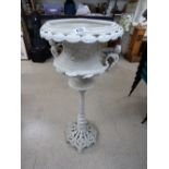 CAST IRON METAL PLANT STAND DECORATED WITH CHERUBS