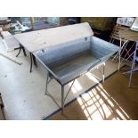 FRENCH, VINTAGE GALVANISED SINK ON LEGS