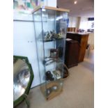GLASS DISPLAY CABINET WITH 3 GLASS SHELVES