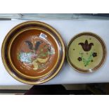 2 SLIPWARE PLATES MARKED PIRARD