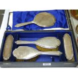 HALL MARKED SILVER BRUSH & MIRROR SET