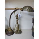 1940s FLEXIBLE DESK LAMP + ART NOUVEAU BRASS LAMP A/F