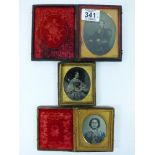 3 X VICTORIAN PHOTOGRAPHS, 2 IN POCKET CASES, 1 IN FRAME