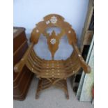 CARVED MIDDLE EASTERN FOLDING CHAIR