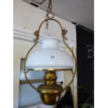 HANGING BRASS OIL LAMP