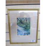 WAX RESIST BATIK ON SILK 'MORNING ON THE RIVER AVON' BY CAROL BANKS