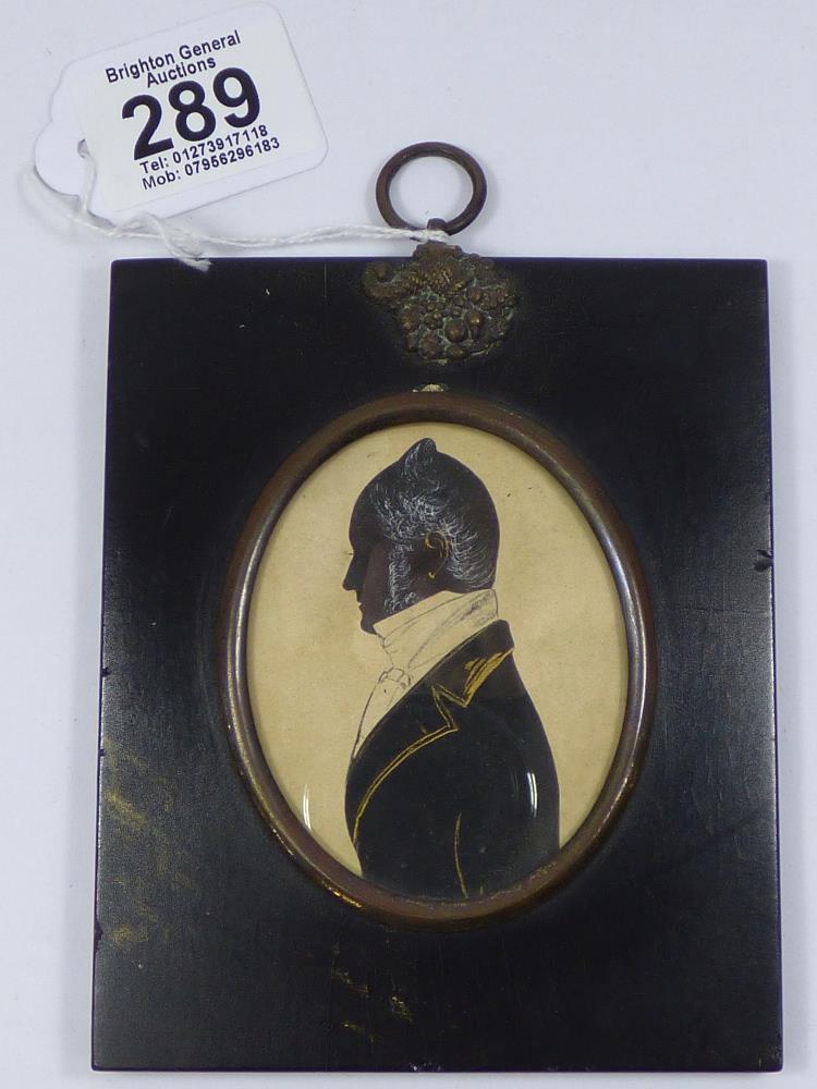 SILHOUETTE ON CARD OF A GENTLEMAN MARKED TO BACK, PROFILISTS H & J WALTER