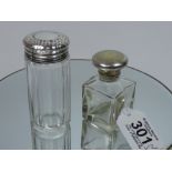 HALL MARKED SILVER TOPPED BOTTLE + 1 OTHER
