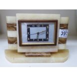 FRENCH ART DECO MARBLE MANTLE CLOCK