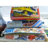 2 X MATCHBOX PLAYSETS, 1 X MATCHBOX CONVOY TRUCK STOP & 1 X JOUSTRA RADIO CONTROLLED AMPHIBIOUS