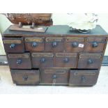 ANTIQUE APOTHECARY DRAWERS FROM CRUDGINGTONS OF BATH GUNMAKERS & HUNTING PURVEYORS, REPURPOSED FOR