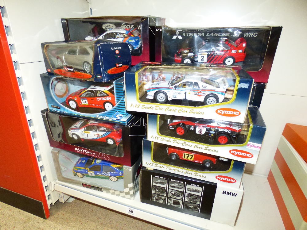 16 BOXED CARS, KYOSHO & BURAGO