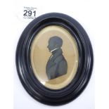 SILHOUETTE UNDER CONVEX GLASS OF GERORGE WITHERS SAXTON 1798 - 1862, BROTHER OF REVEREND S C SAXTON