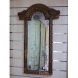 18TH CENTURY ORIGINAL DISTRESSED PLATE MIRROR IN GILDED ORNATE CHAPEL FRAME