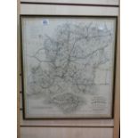 FRAMED PRINT OF ROADS & RAILWAYS OF HAMPSHIRE BY CRUCHLEYS