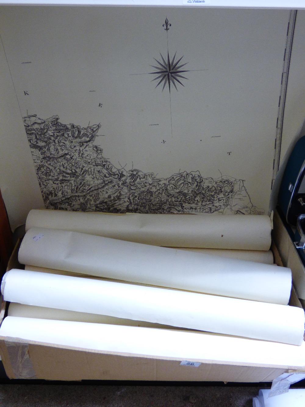 BOX OF VINTAGE SUSSEX MAPS