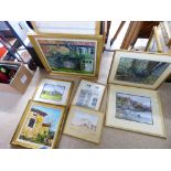QUANTITY OF OIL, WATERCOLOUR & ACRYLIC PAINTINGS
