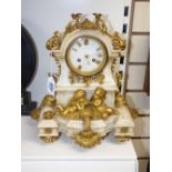 FRENCH MARBLE & ORMOLU MANTLE CLOCK