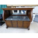 COLLECTORS CABINET WITH MARBLE SECTION & 11 DRAWERS