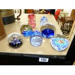 7 GLASS PAPERWEIGHTS