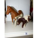 2 EDITH REYNOLDS HORSE FIGURES MADE FROM REAL HORSE HAIR