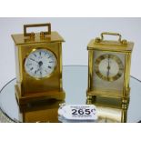 2 SWISS 8 DAY CARRIAGE CLOCKS,LOOPING & PONTIFA