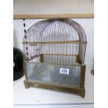 VINTAGE GENYKA METAL BIRD CAGE WITH GLASS PANELS