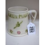 WILLIAM MOORCROFT, KING GEORGE V & QUEEN MARY 1911, CORONATION MUG MARKED UNDERSIDE 'FROM MR & MRS