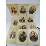 60 + COLOURED VICTORIAN LITHOGRAPHS OF NOTABLE PEOPLE 27 X 21 CMS
