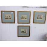 4 X HAND COLOURED ENGRAVINGS BY H ALKEN