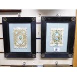 PAIR OF FRAMED VICTORIAN PAPER LACE MULTI LAYER VALENTINE CARDS