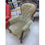 VICTORIAN BUTTONBACK ARMCHAIR