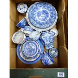 BOX OF BLUE & WHITE CHINA