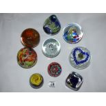 9 GLASS PAPERWEIGHTS