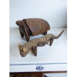 2 X SOUTH AFRICAN BANTU CARVED ANIMALS