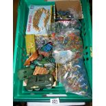 BOX OF MODEL FIGURES, VEHICLES + ITALERI MODEL