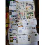 QUANTITY OF FIRST DAY COVERS & 2 STAMP ALBUMS WITH STAMPS