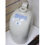 2 GALLON STONEWARE FLAGON FOR BRUCE & GLEN DUNFERMLINE, MADE BY A. W. BUCHAN & CO. PORTOBELLO,