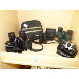 4 X PAIRS OF BINOCULARS, MOST WITH CASES