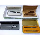 BOXED PEN SETS, PELIKAN & ELYSEE FOUNTAIN PENS, SHEAFFER ROLLER BALL & COLIBRI BALLPOINT & PENCIL