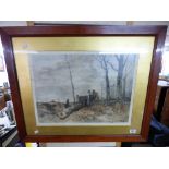 FARM LANDSCAPE PRINT 1905. A. W COLSON. 85 X 69 CMS